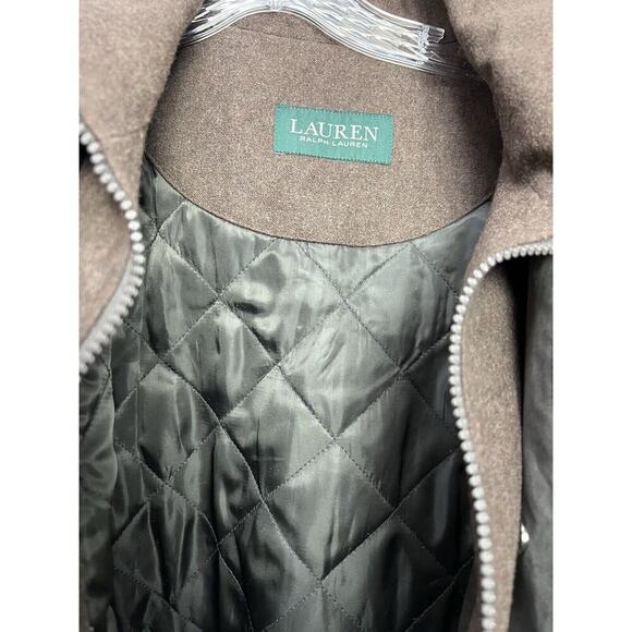 Ralph Lauren Dorian Pea Coat Water Repel Brown Wool Quilted Liner Mens Large 48L - Picture 4 of 8